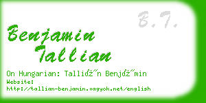 benjamin tallian business card